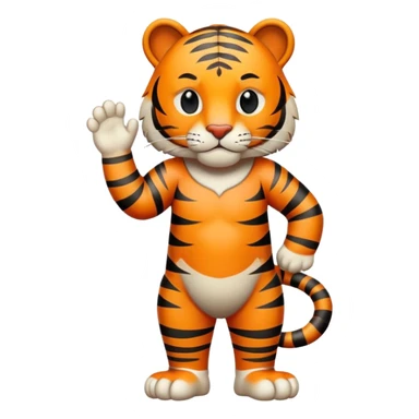 anthropomorphised tiger in casual clothes walking upright, relaxed pose sticker