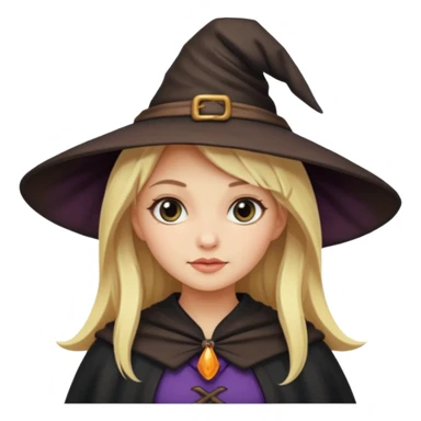 Blonde girl dressed like a witch  sticker