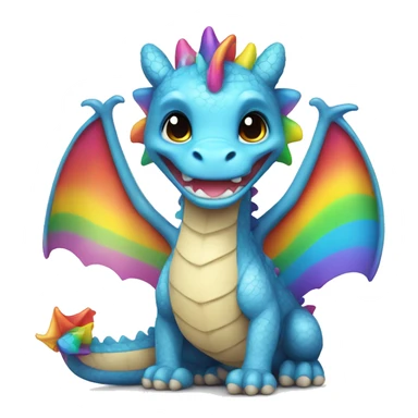 Kawaii dragon with rainbow accessories   sticker