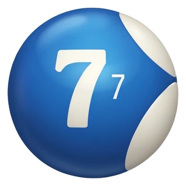 pull ball with the number 7th blue sticker