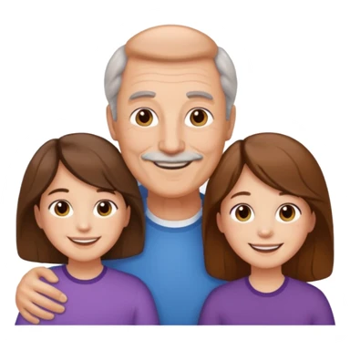 Papa solo avec ses deux filles et son fils sticker