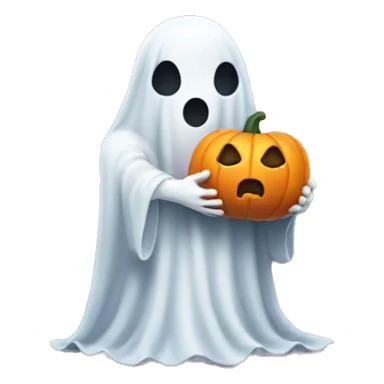 ghost holding pumpkin sticker
