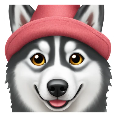 Siberian husky wearing hat sticker