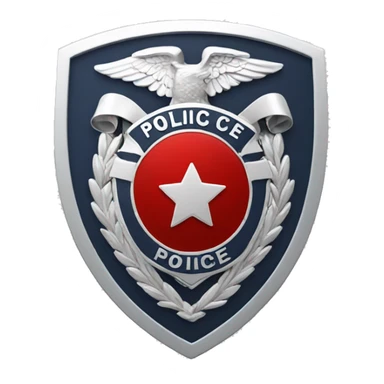police badge red sticker