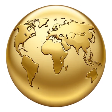 Weltkarte in Gold sticker