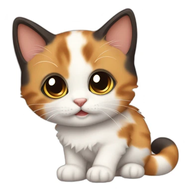 Calico cute baby cat sticker
