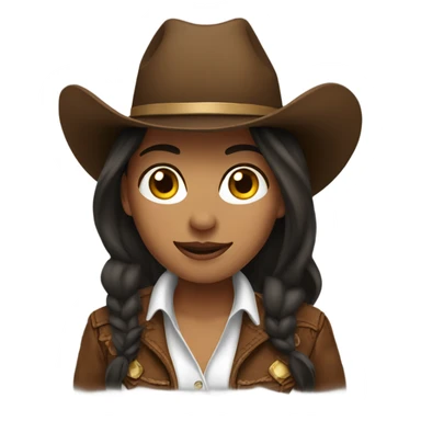 Brunette cowgirl sticker