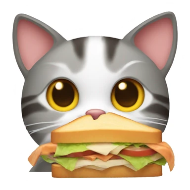 Cat eating a sandwich  sticker