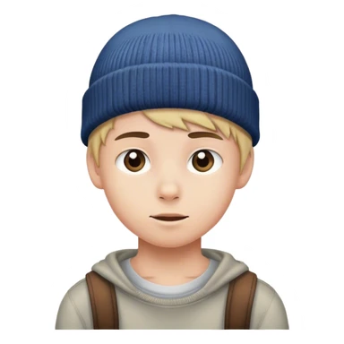 boy in beanie looking out sticker