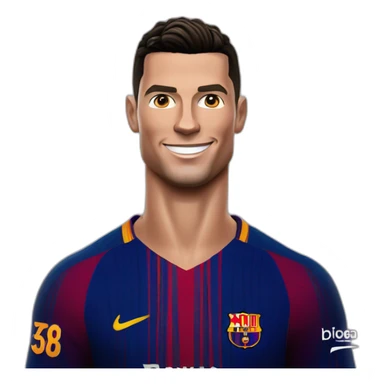 Cristiano ronaldo portant le maillot du barça sticker