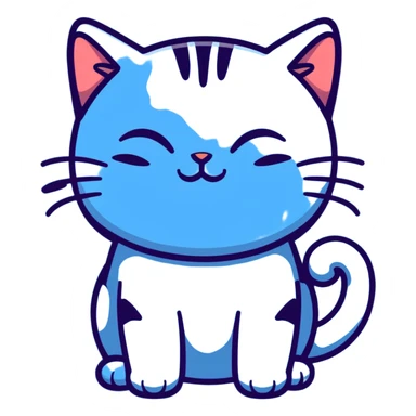 A blue cat whis Zzz  sticker