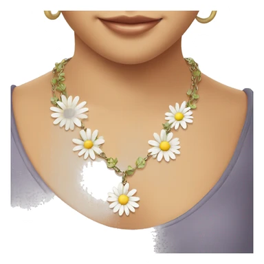Necklace with a daisy charm sticker