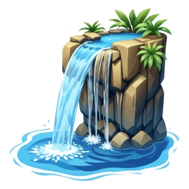 Tall stream of water cascading into a pool. sticker