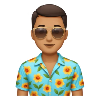 man with sunglasses and summer shirt sticker