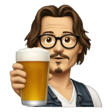 Johnny depp drinking a mega pint sticker