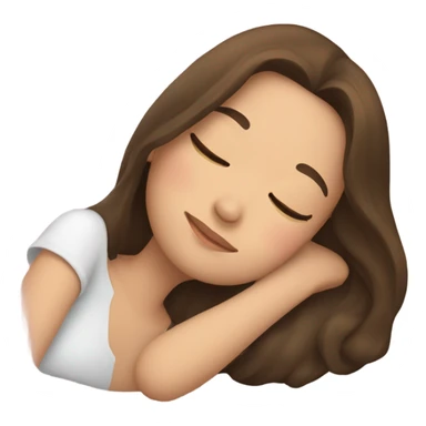 a girl with brunette hair sleeping  sticker