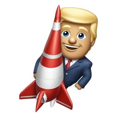 donald trump riding a rocket ship sticker