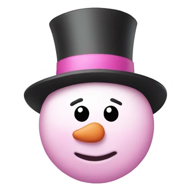 Pink snowman sticker