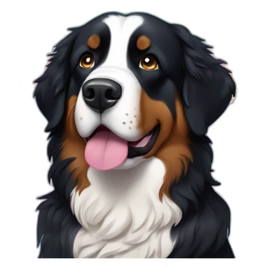 Bernese mountain dog under aurora sticker