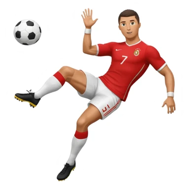 Ronaldo doing a bicycle kick with football sticker