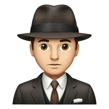 mafia man in suit with fedora hat sticker