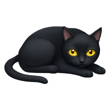 Black cat with yellow eyes and sleeping  sticker