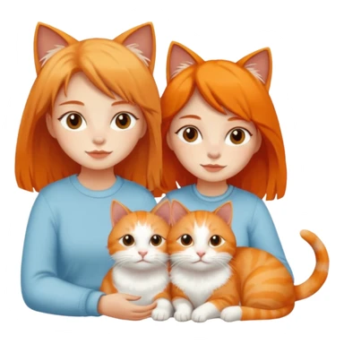 Two nasty girls with white and orange cat sticker