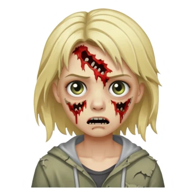 a blonde zombie with medium hair  sticker