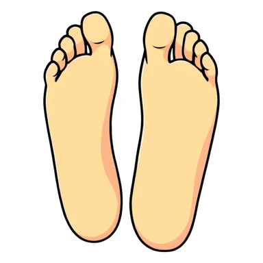 Feet with a face  sticker