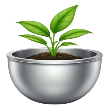 green plant in silver bowl sticker