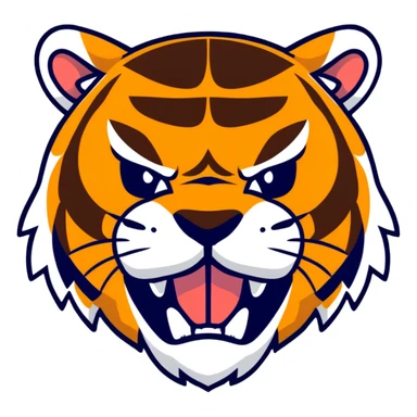 angry tiger face growling sticker