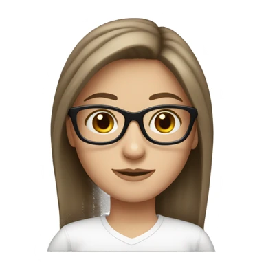 brown hair white girl with black glasses sticker