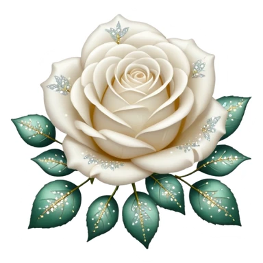 Glitter White Roses sticker