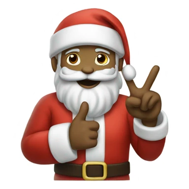Santa doing a peace sign sticker