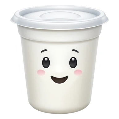 yogurt cup, simple, clear, no text sticker