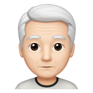 pure white hair, cute mature Boy, black eyebrows sticker