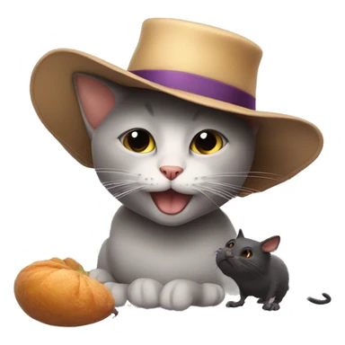  cat with a hat on a bat eating a rat sticker