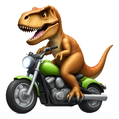 A T-rex riding a motorcycle sticker