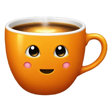 A steaming orange coffee cup with a tiny spark above it, symbolizing creativity brewing with caffeine. Perfect for brainstorming vibes. sticker