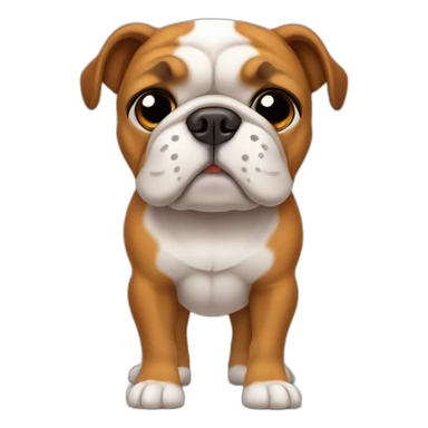 cara de perro bulldog color canela front view sticker