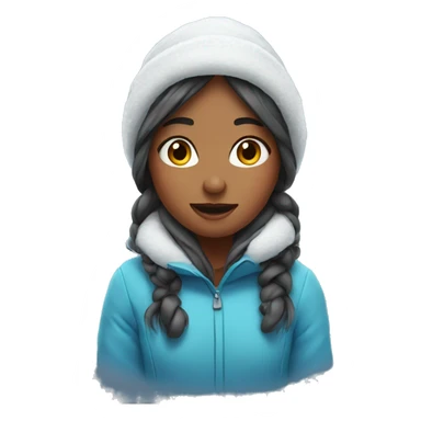 girl in snow  sticker