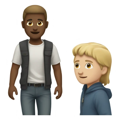 white skin man walking with his friend side by side sticker