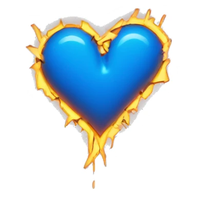  blue neon broken heart sticker