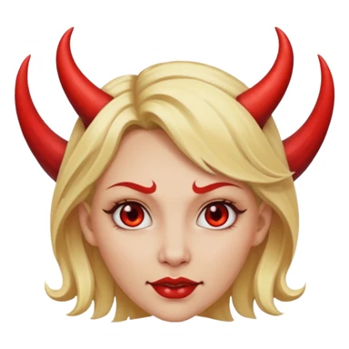 blonde hair devil sticker