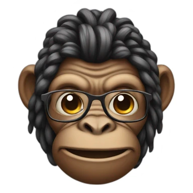 Big ape with braids and glasses  sticker