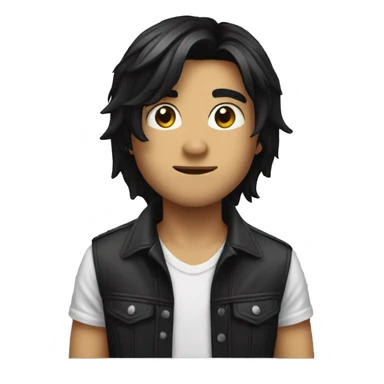 long black hair boy dj  sticker