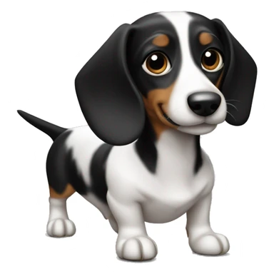 Black and white dachshund sticker