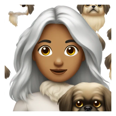 Women with Pekingese sticker