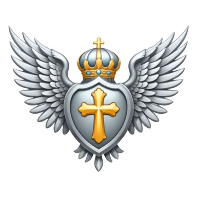 holy emblem with silver wings  sticker