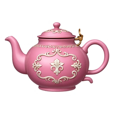 Pink steaming and boiling  tea pot sticker